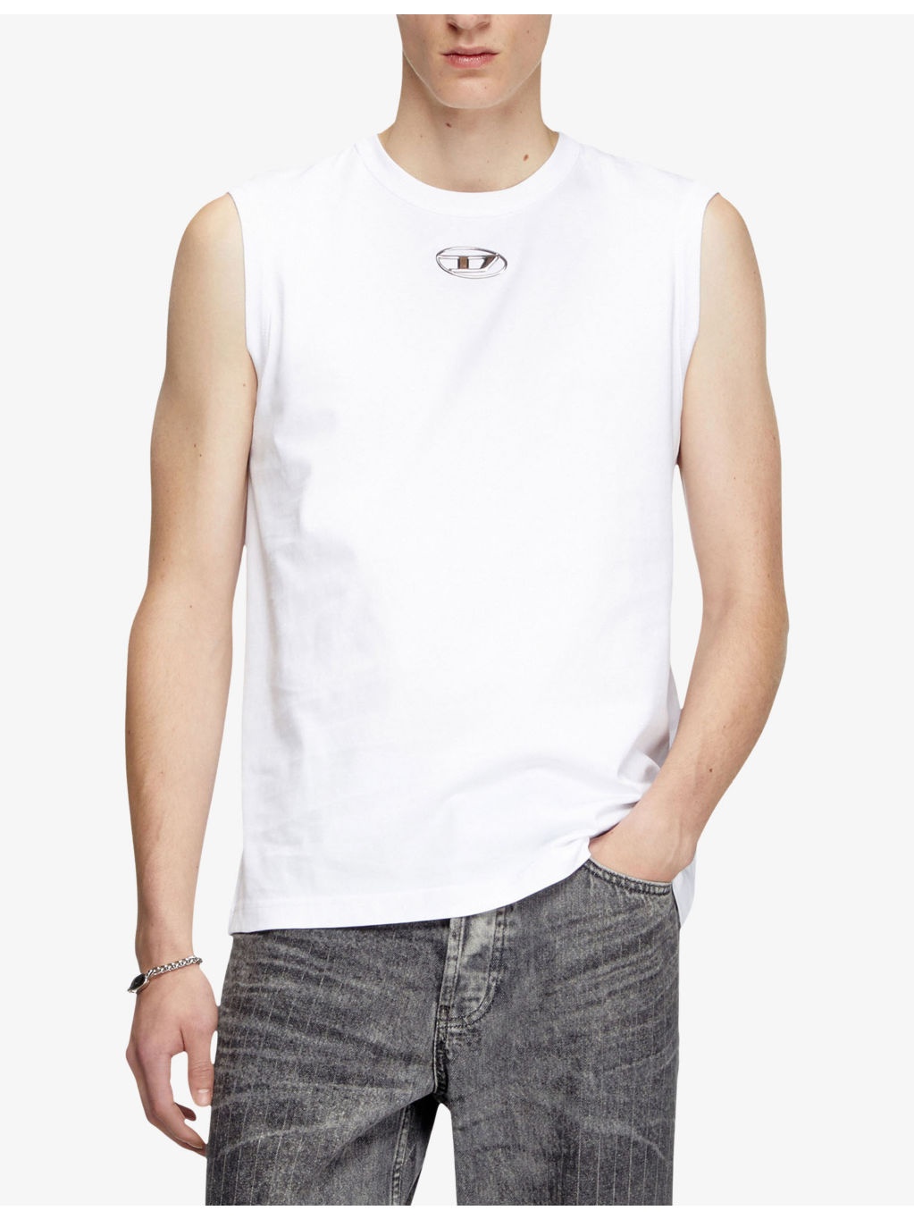 T-Bisco-Od Brand-Plaque Cotton Top - 3