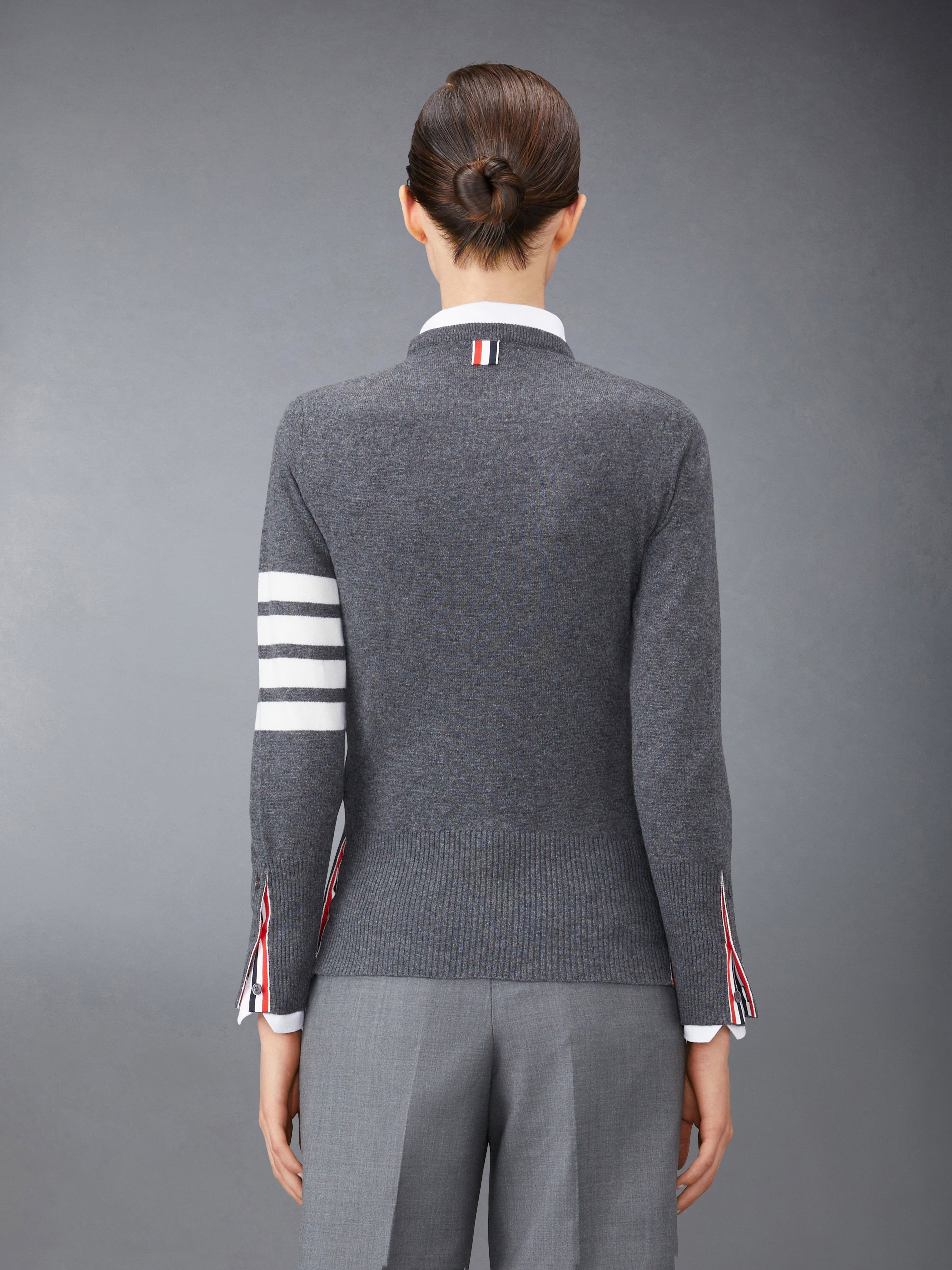 CASHMERE 4-BAR CLASSIC CREW NECK PULLOVER - 2