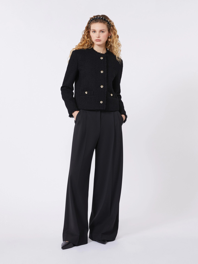 WEEKEND Max Mara Wool-blend crew-neck jacket - BLACK outlook