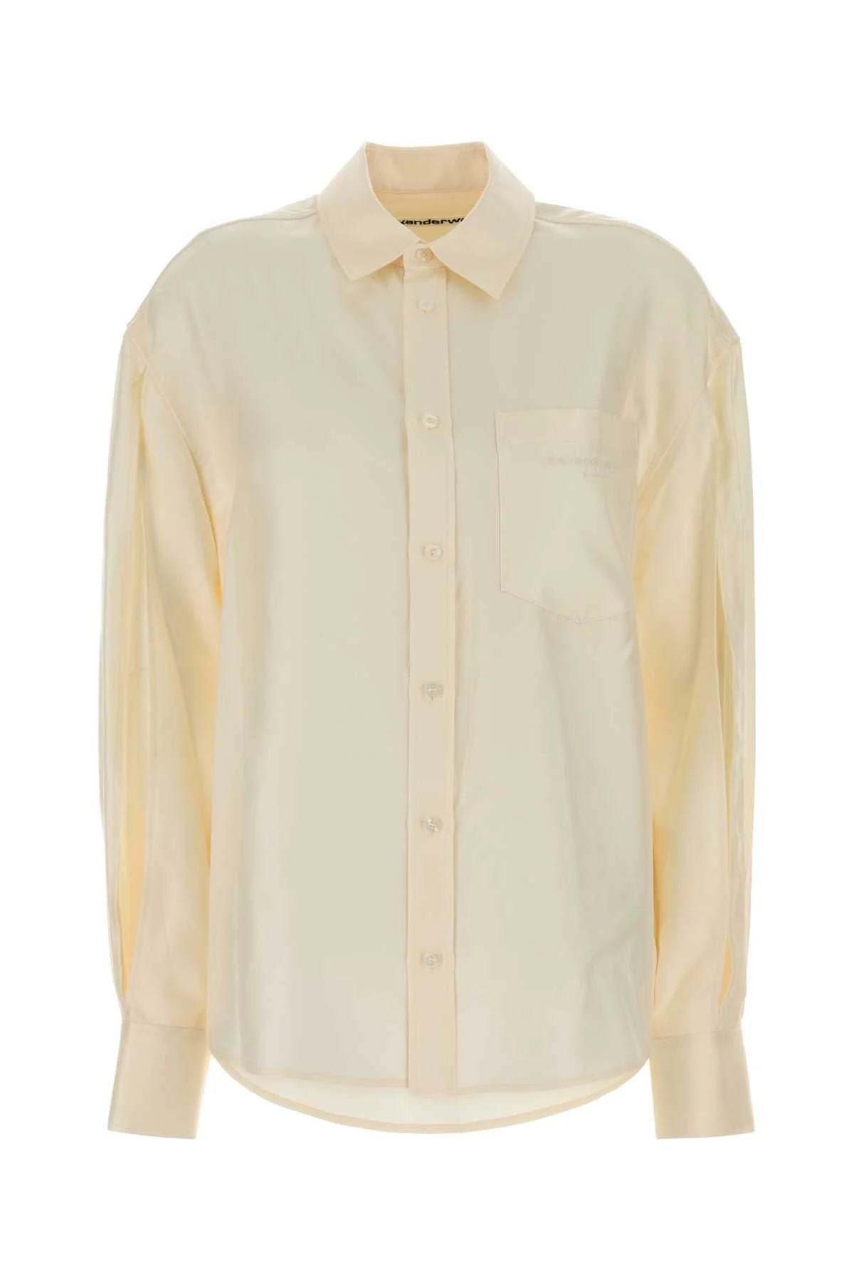 Alexander Wang Women Ivory Satin Oversize Shirt - 1