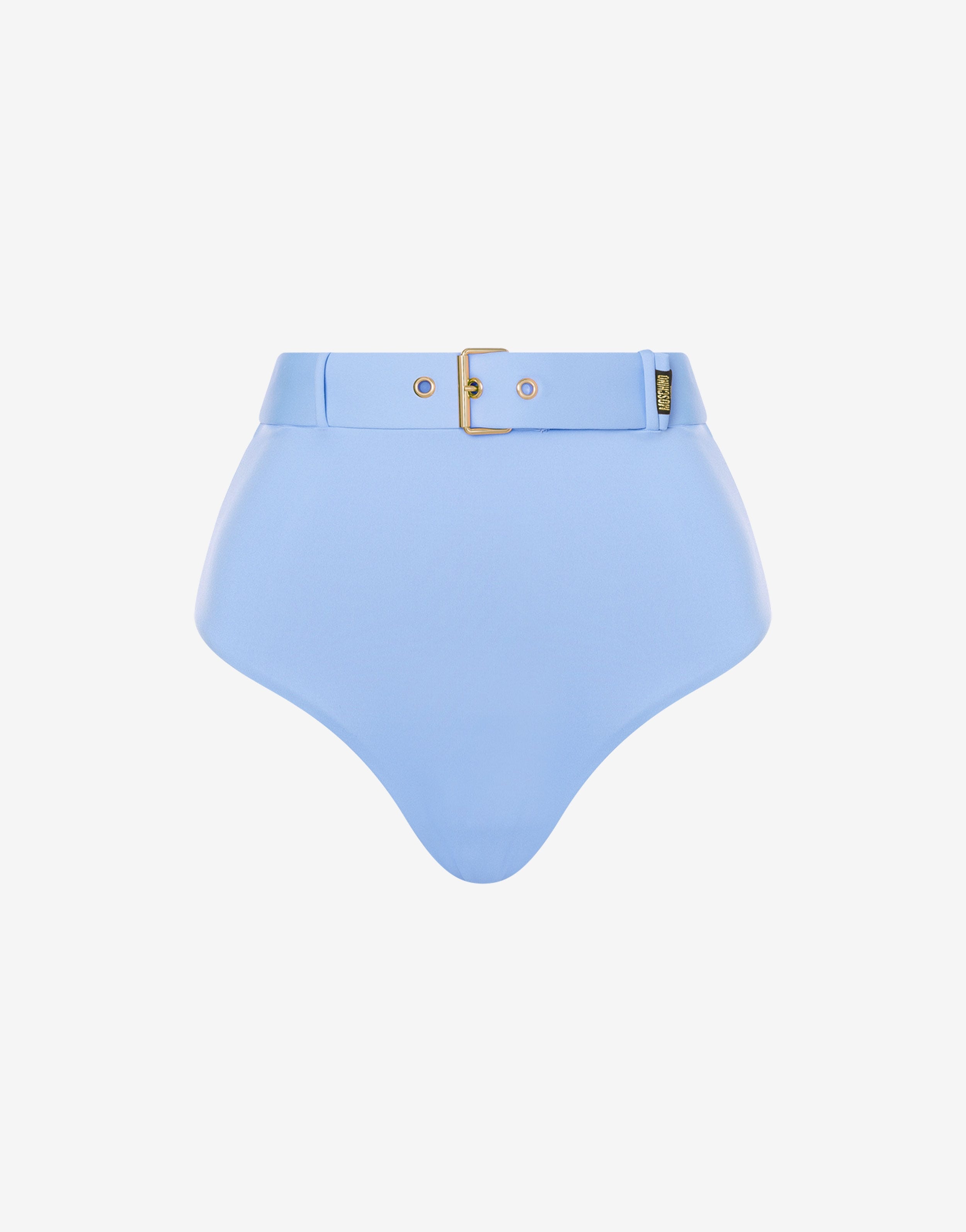 GOLD BUCKLE HIGH-WAISTED BIKINI BOTTOMS - 1