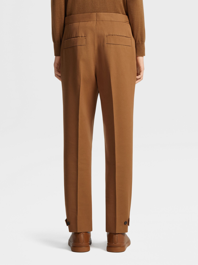 DARK FOLIAGE COTTON AND WOOL PANTS 3