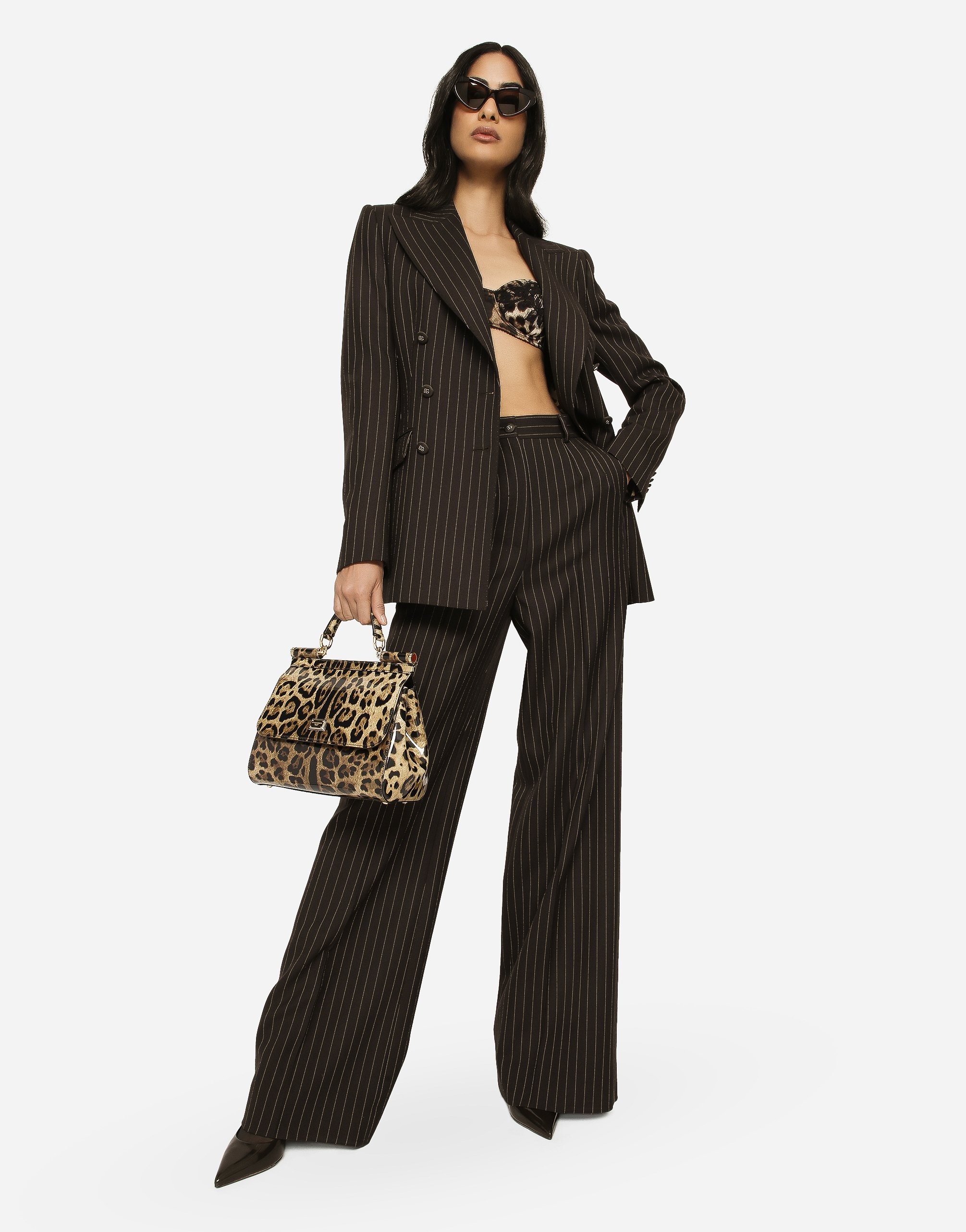 Double-breasted pinstripe wool Turlington jacket - 2