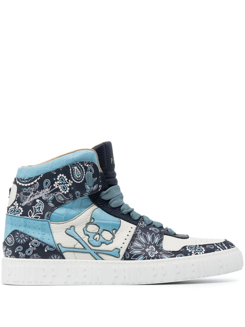 paisley-print hi-top sneakers 1
