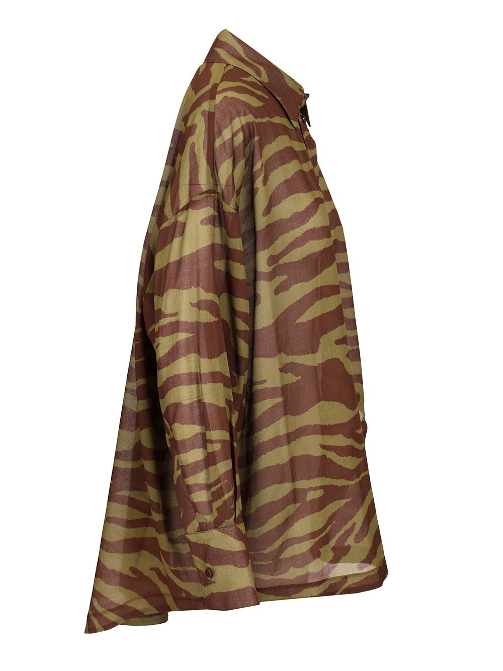 Zebra Print Shirt Shirts Brown - 3