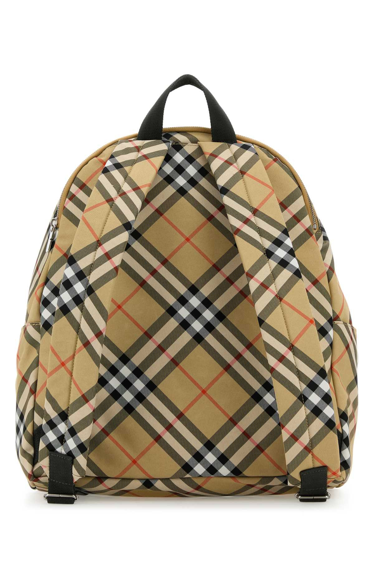 Burberry Men Embroidered Fabric Check Backpack - 3