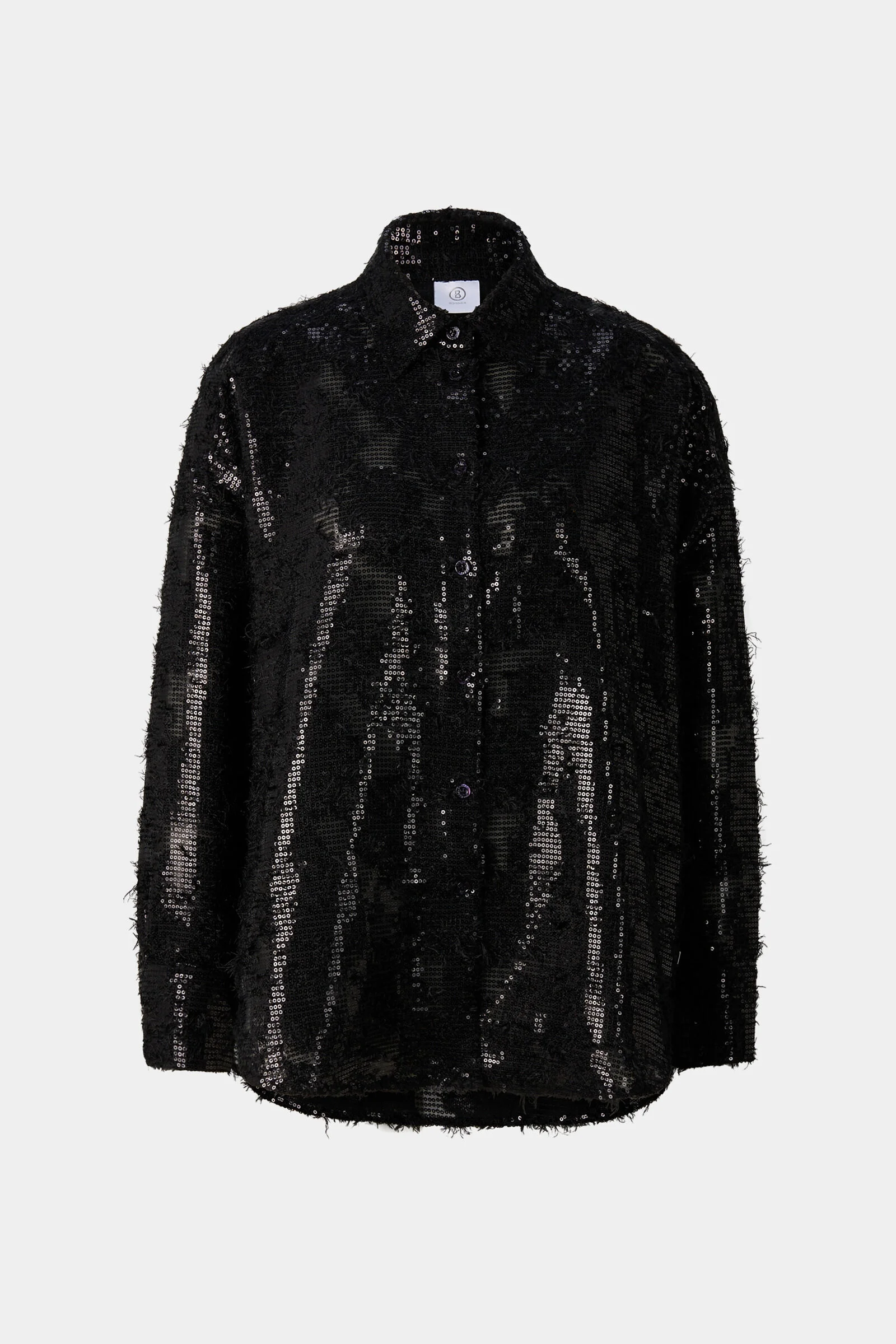 Florence Sequin Shirt Blouse in Black - 1