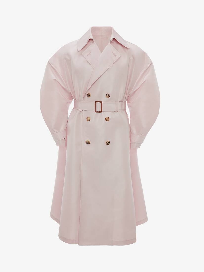 Oversized Trench Coat in Ice Pink - 1