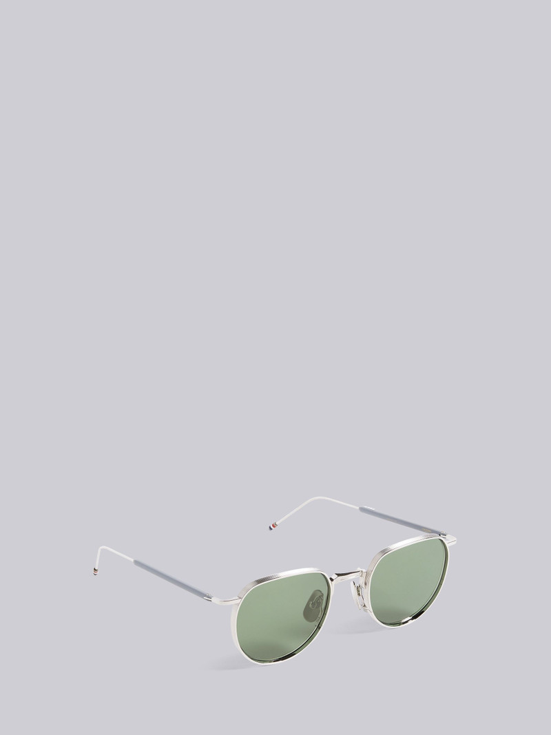 TB126 - Silver And Green Clubmaster Sunglasses 4