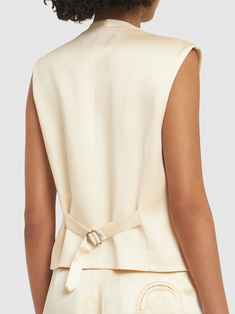 Feral viscose blend satin vest - 3
