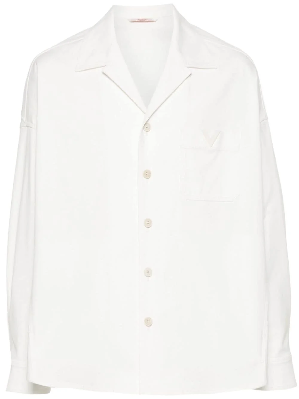 rubberized-logo canvas shirt jacket - 1
