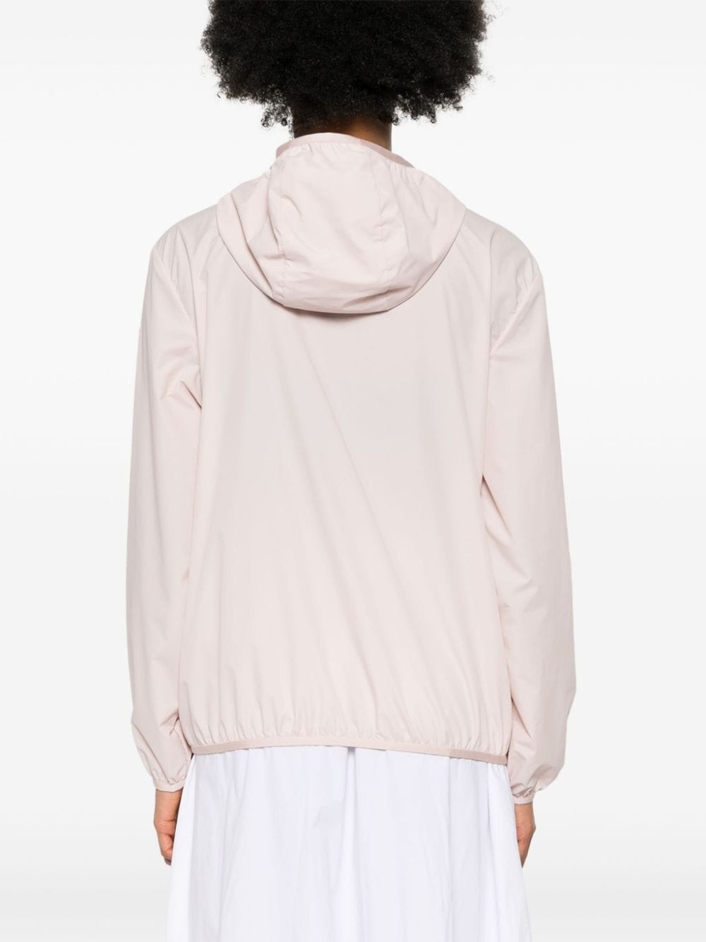 logo-patch hooded windbreaker jacket - 4