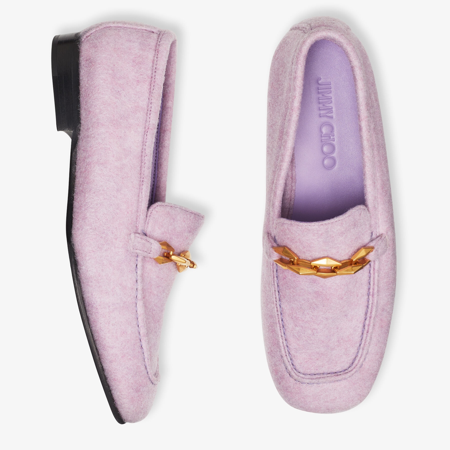 Diamond Tilda Loafer
Wisteria Recycled Flannel Loafers with Chain Embellishment - 5