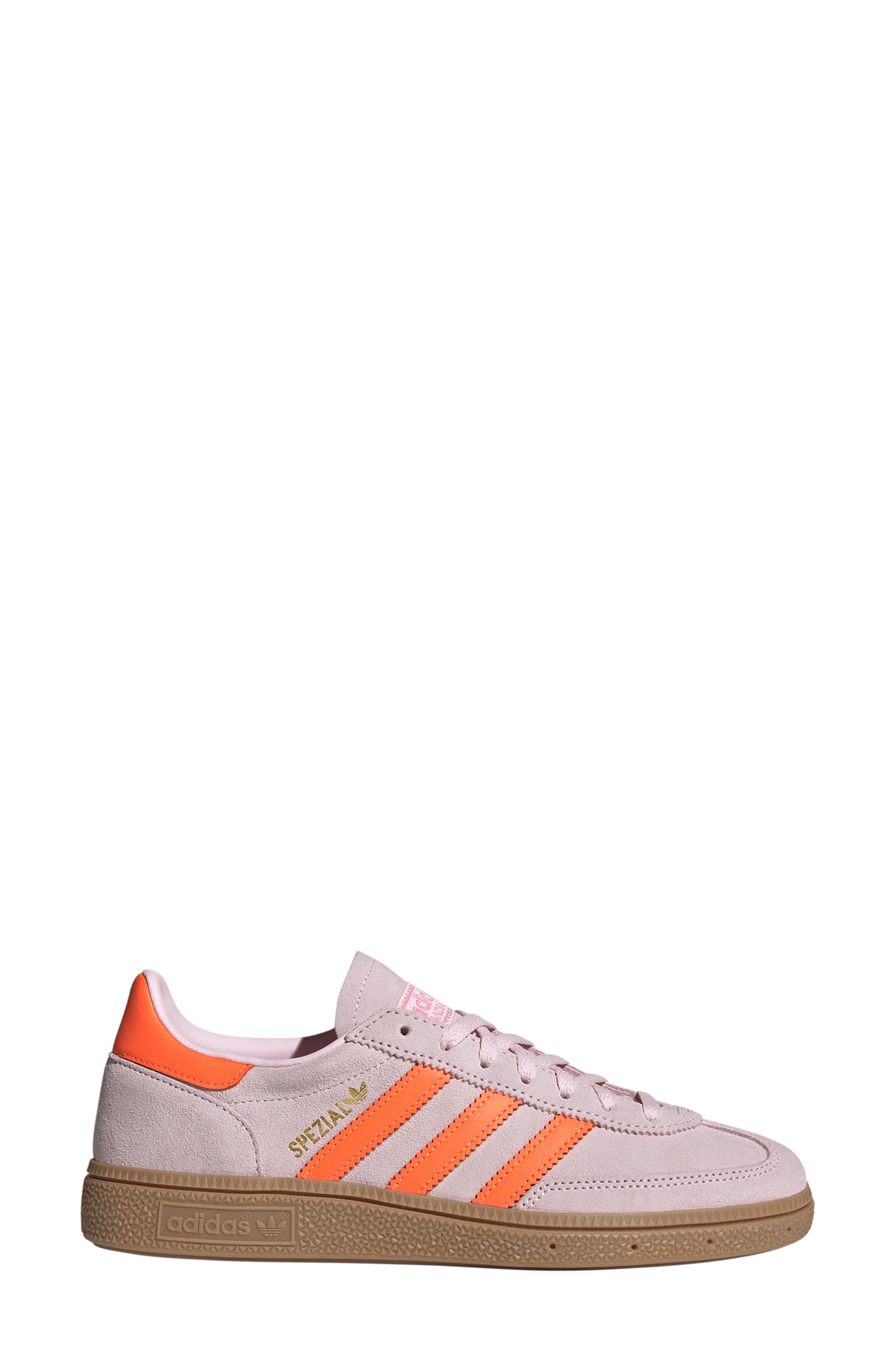 adidas Handball Spezial Sneaker in Clear Pink/Solar Orange/Gum at Nordstrom - 3