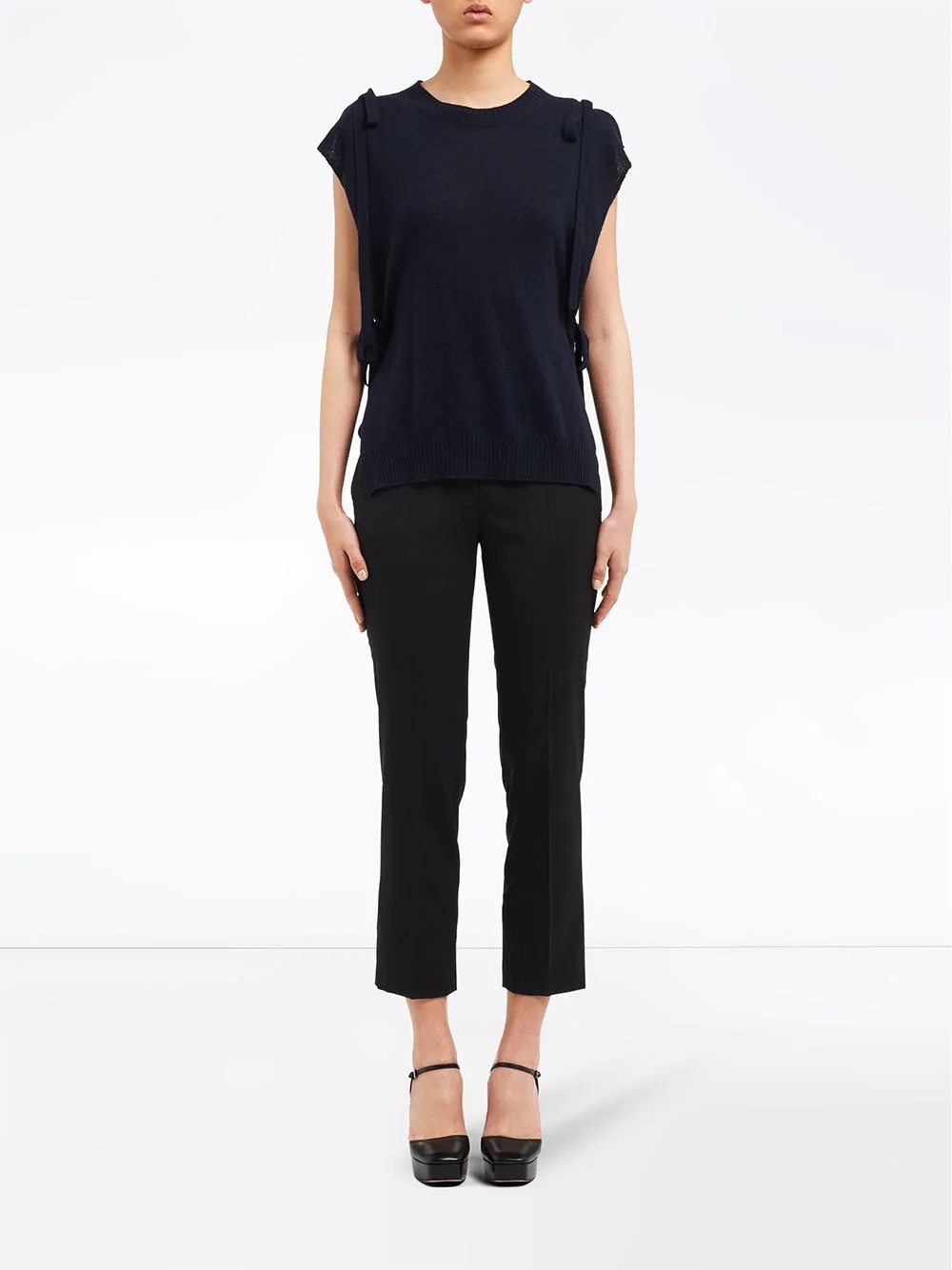 short-sleeve cashmere sweater - 2