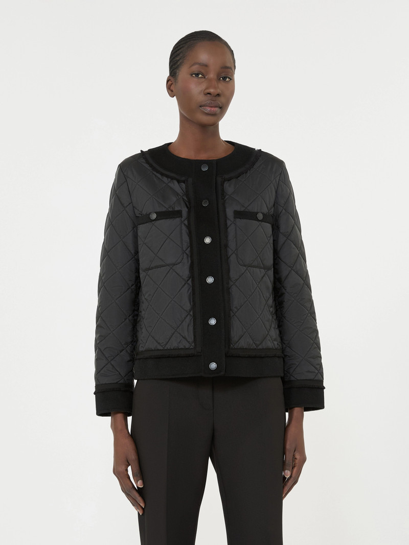 FERRO Padded cropped jacket in water-repellent canvas - BLACK 3