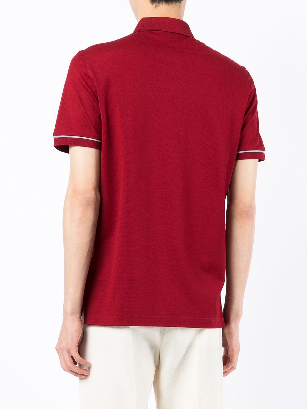 piped-trim polo shirt - 4