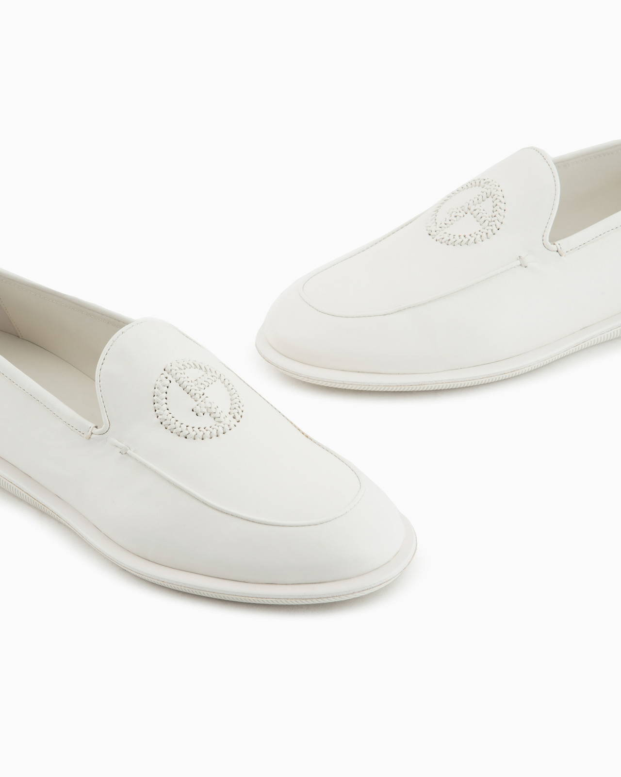 VINTAGE NAPPA LEATHER LOAFERS WITH EMBROIDERED LOGO - 5