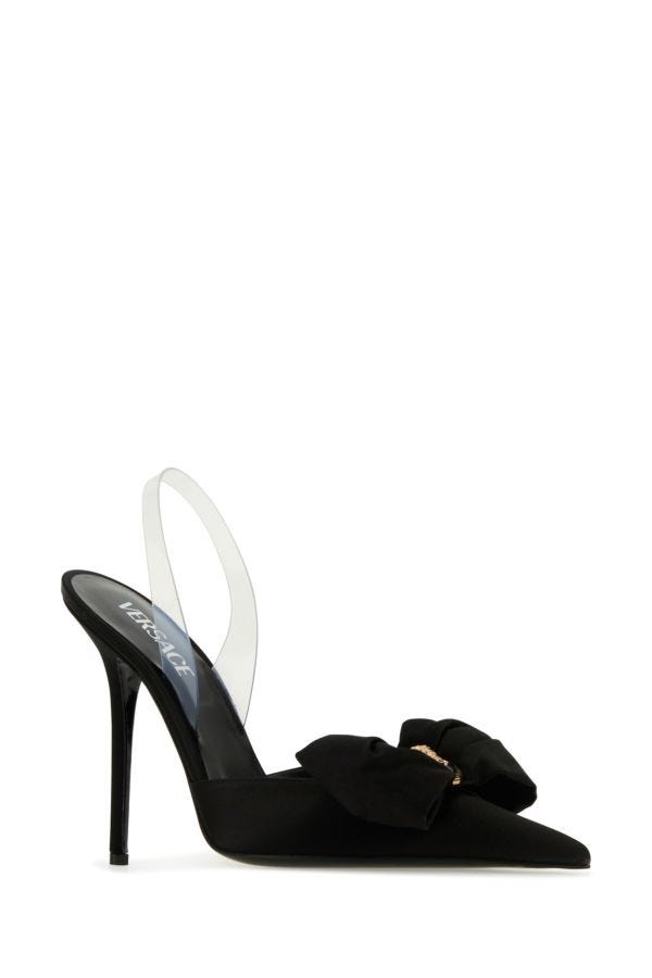 Black satin Alia pumps - 2