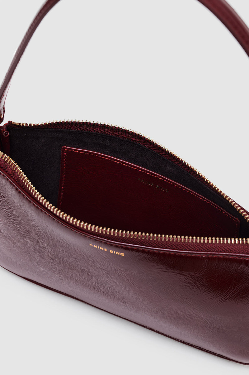 Mini Elly Bag - Oxblood Crinkled Patent 4