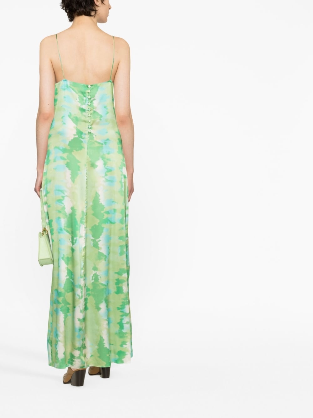 watercolour-print slip dress - 4