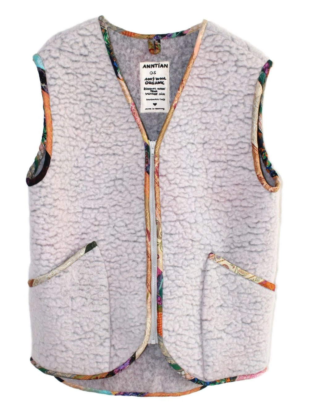 patchwork fleece vest - 1
