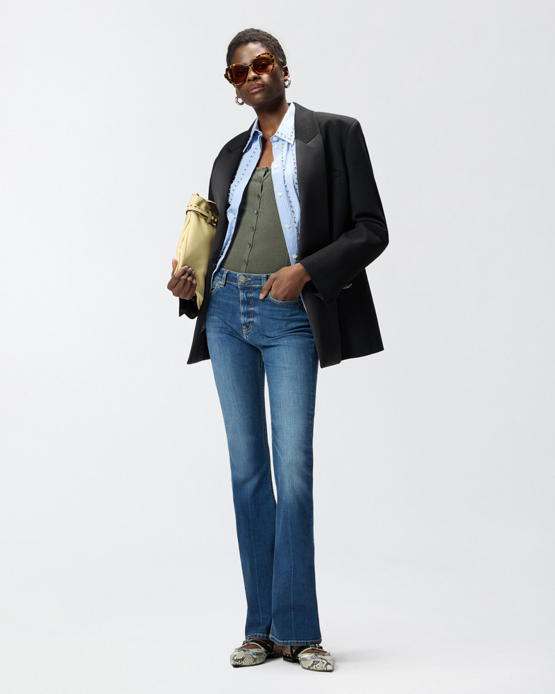 FLARED STRETCH DENIM JEANS 3
