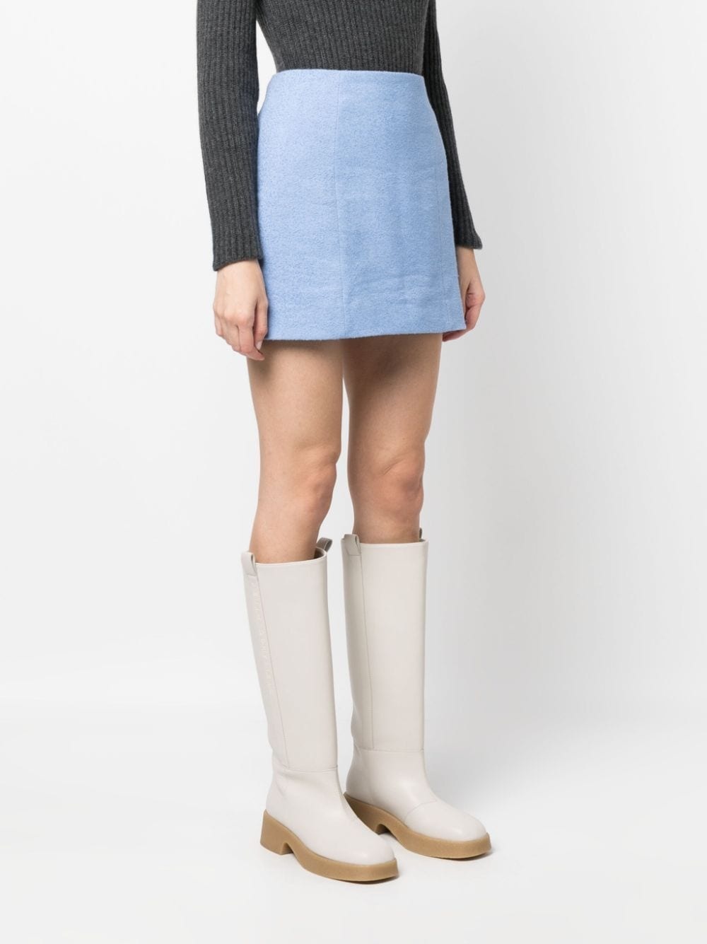 linen-blend miniskirt - 3