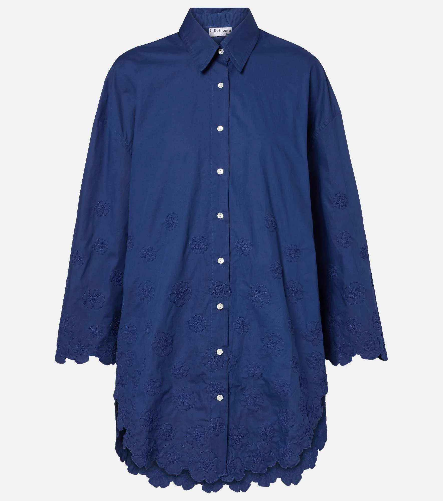 Floral cotton poplin shirt dress - 1