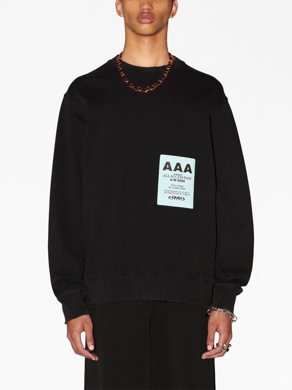 Pass-patch cotton sweatshirt - 3