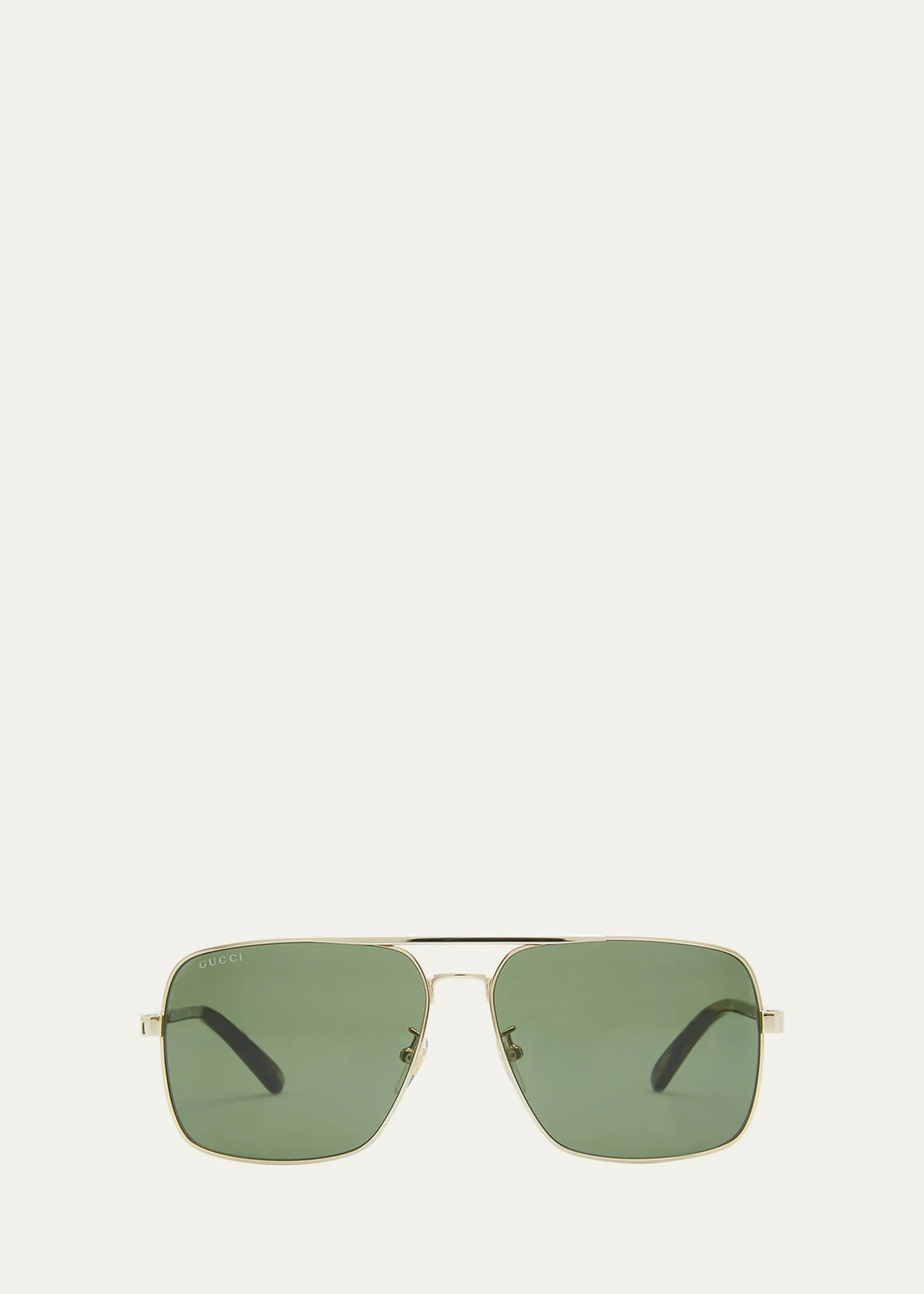 Men's Stripe Logo Metal Aviator Sunglasses - 1