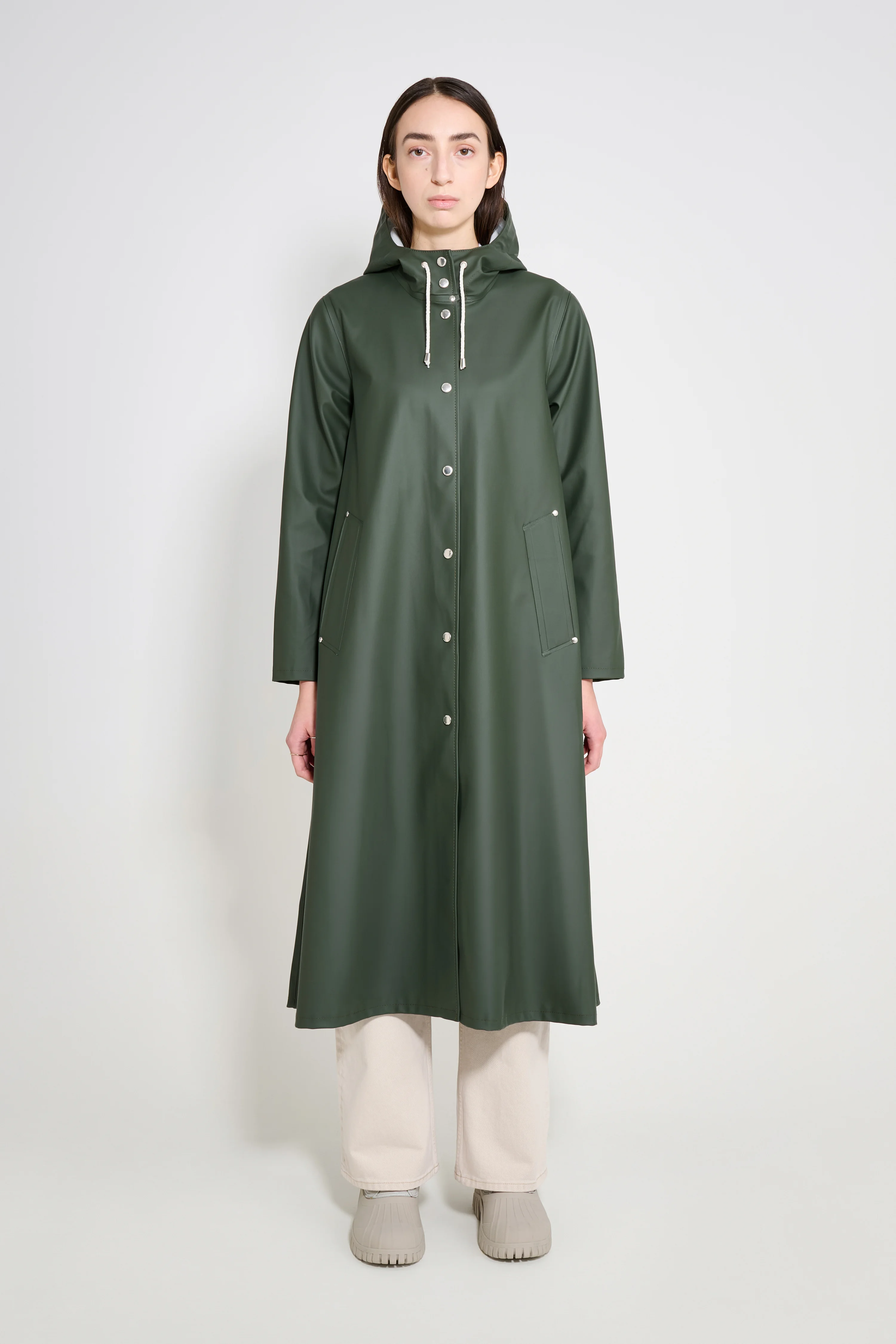 Mosebacke Long Raincoat Green - 1