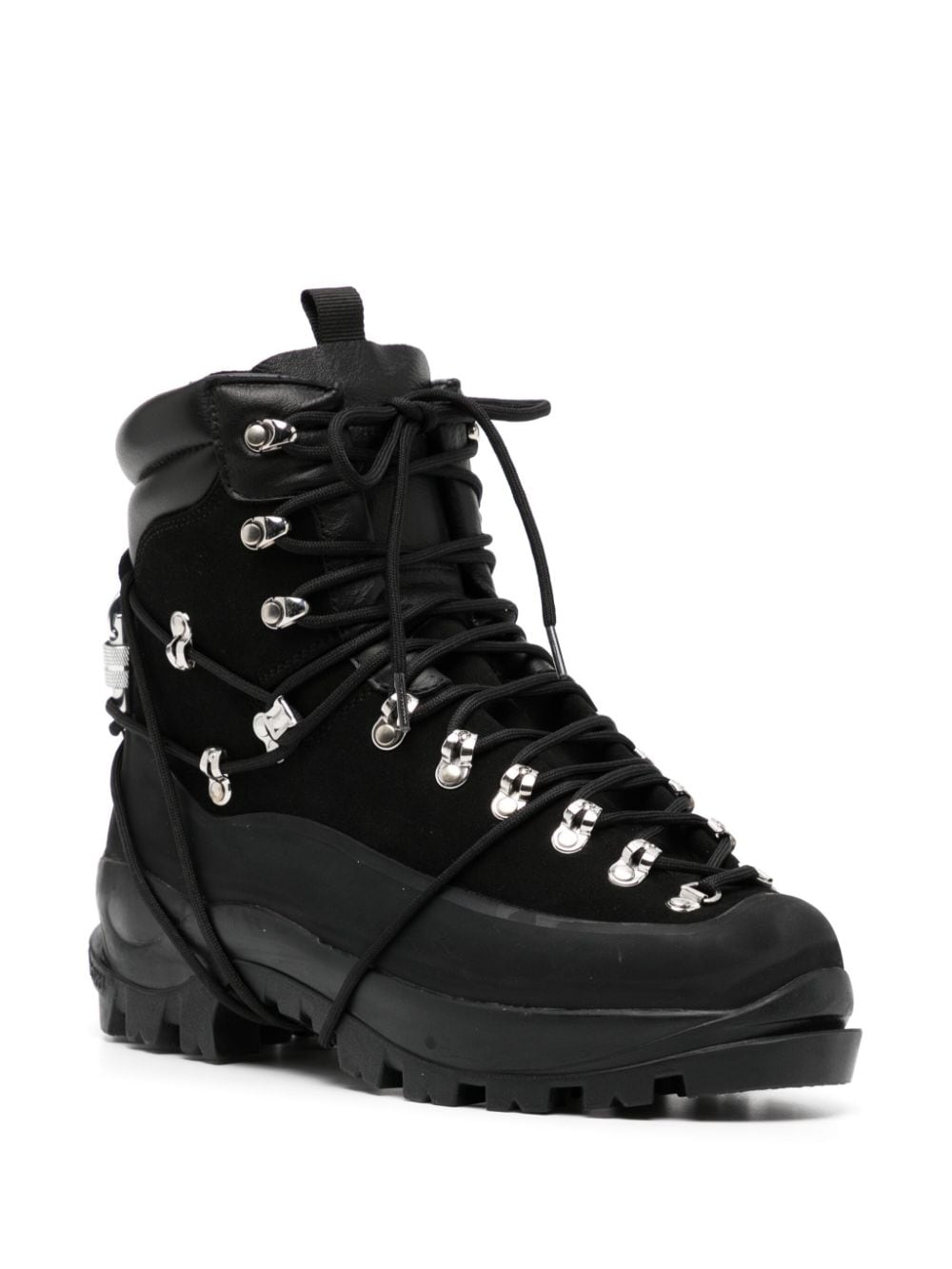 lace-up leather hiking boots - 2