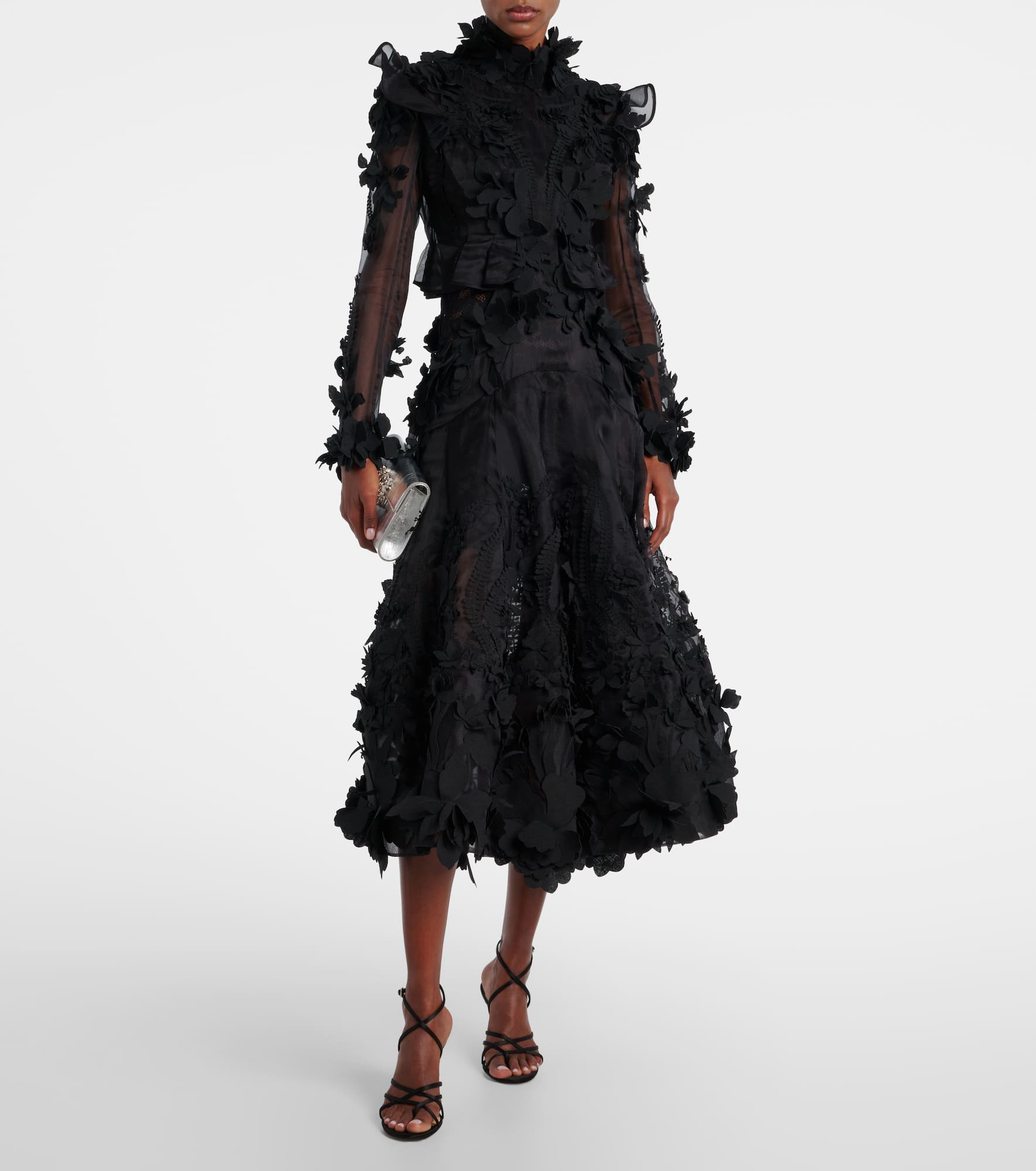 Hypnotic applique silk organza gown - 2