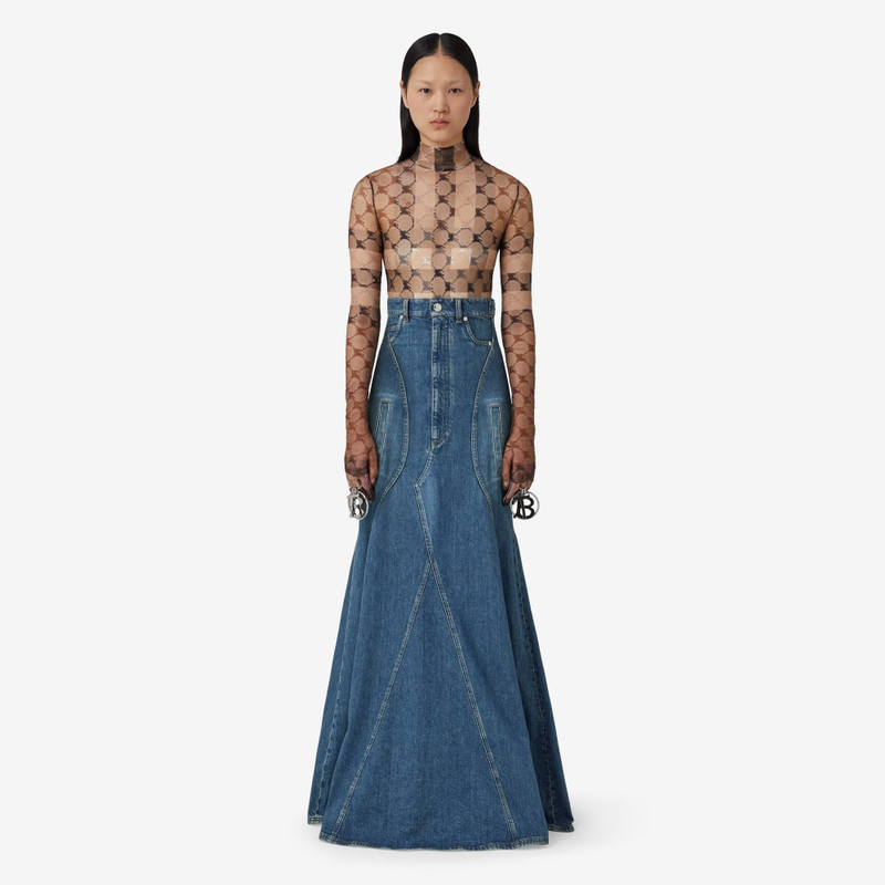 Denim Floor-length Skirt 4