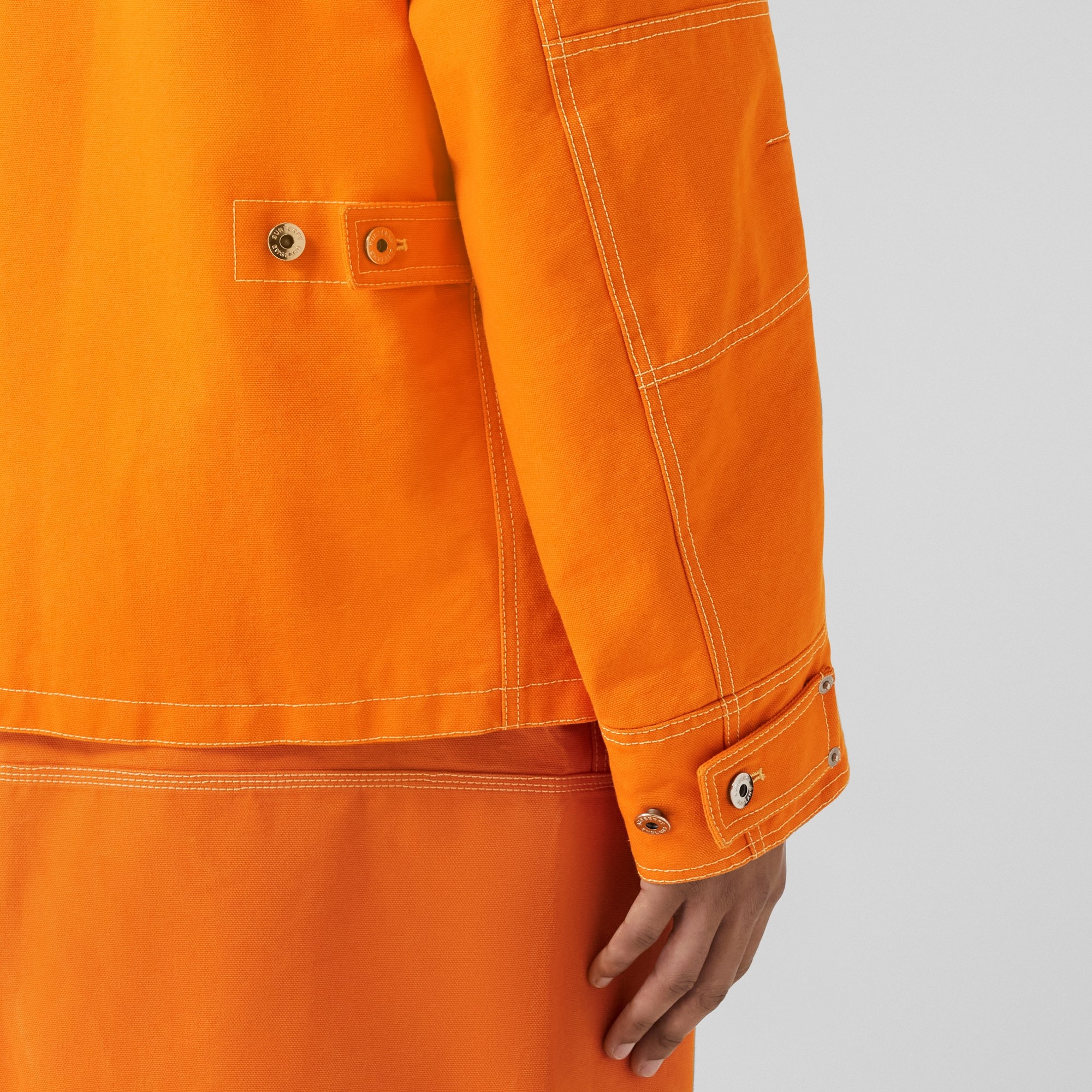 Corduroy Collar Cotton Canvas Field Jacket - 5