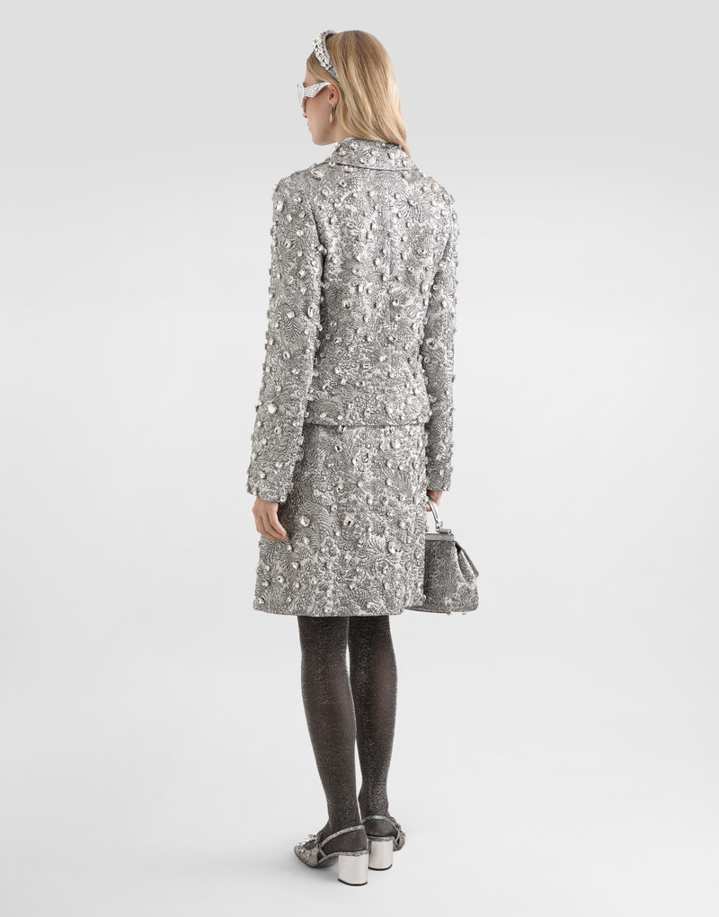 Single-breasted embroidered jacket with stones 3