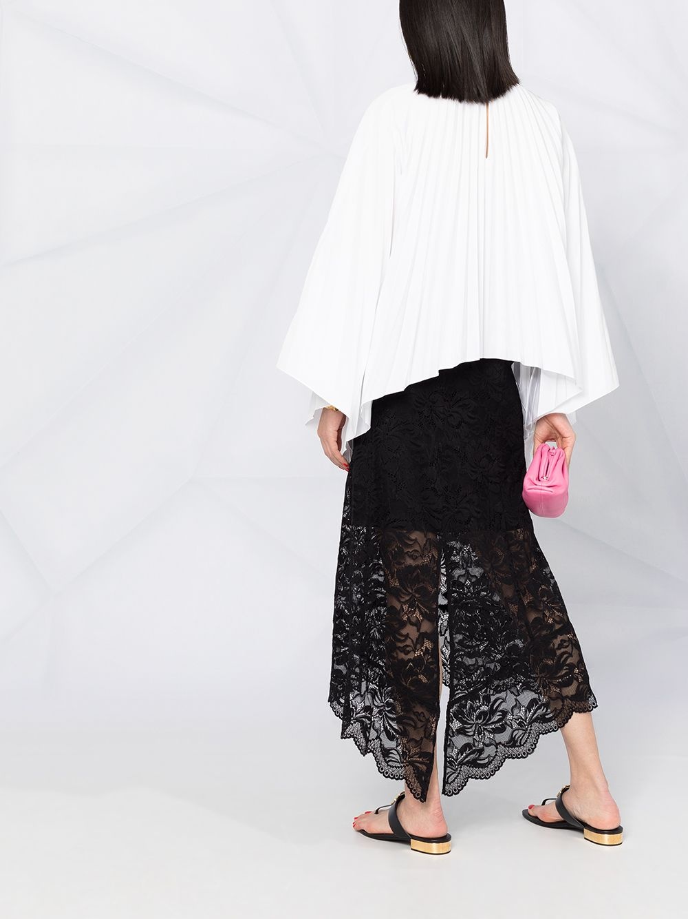pleated bell-sleeves top - 6