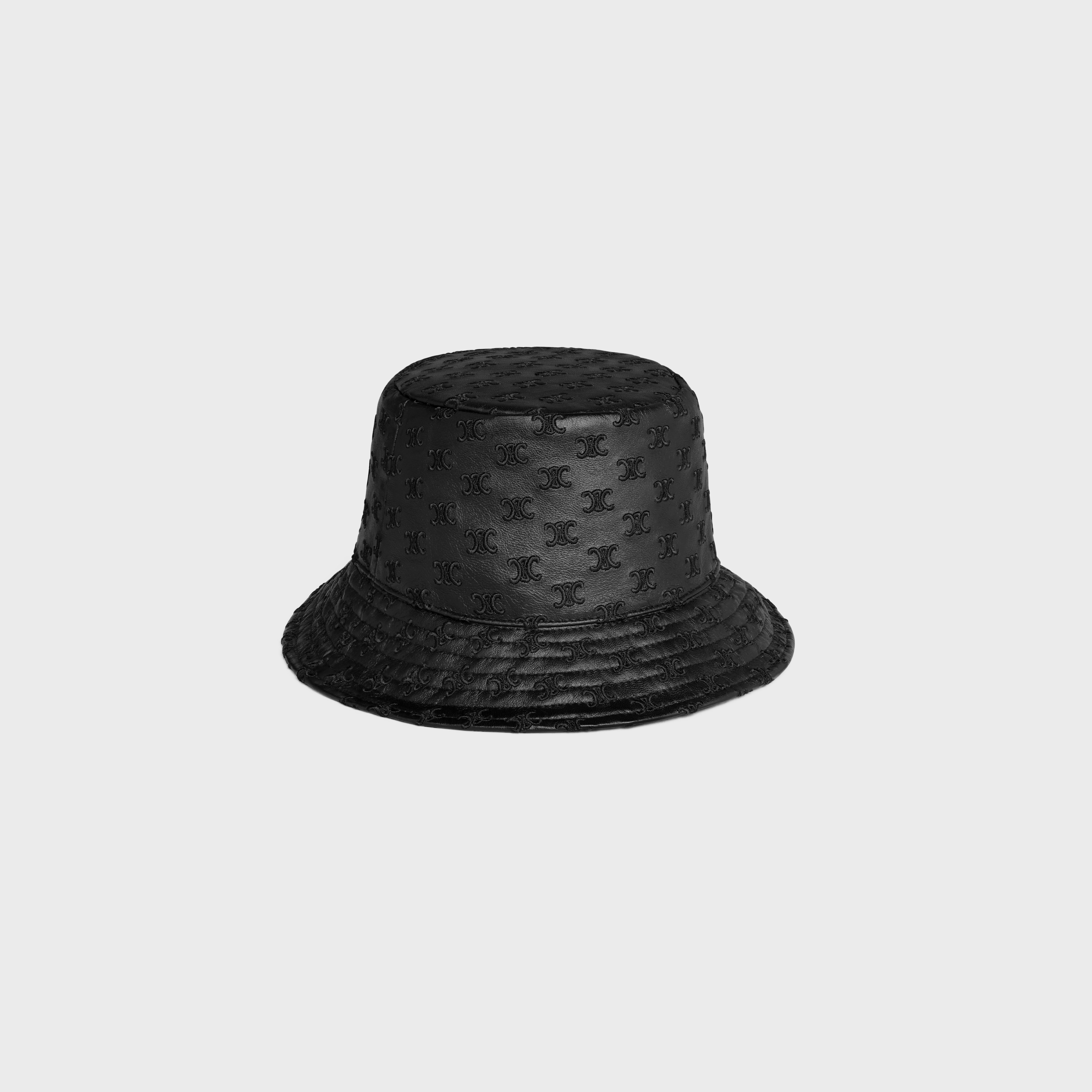 triomphe bucket hat in soft lambskin - 2