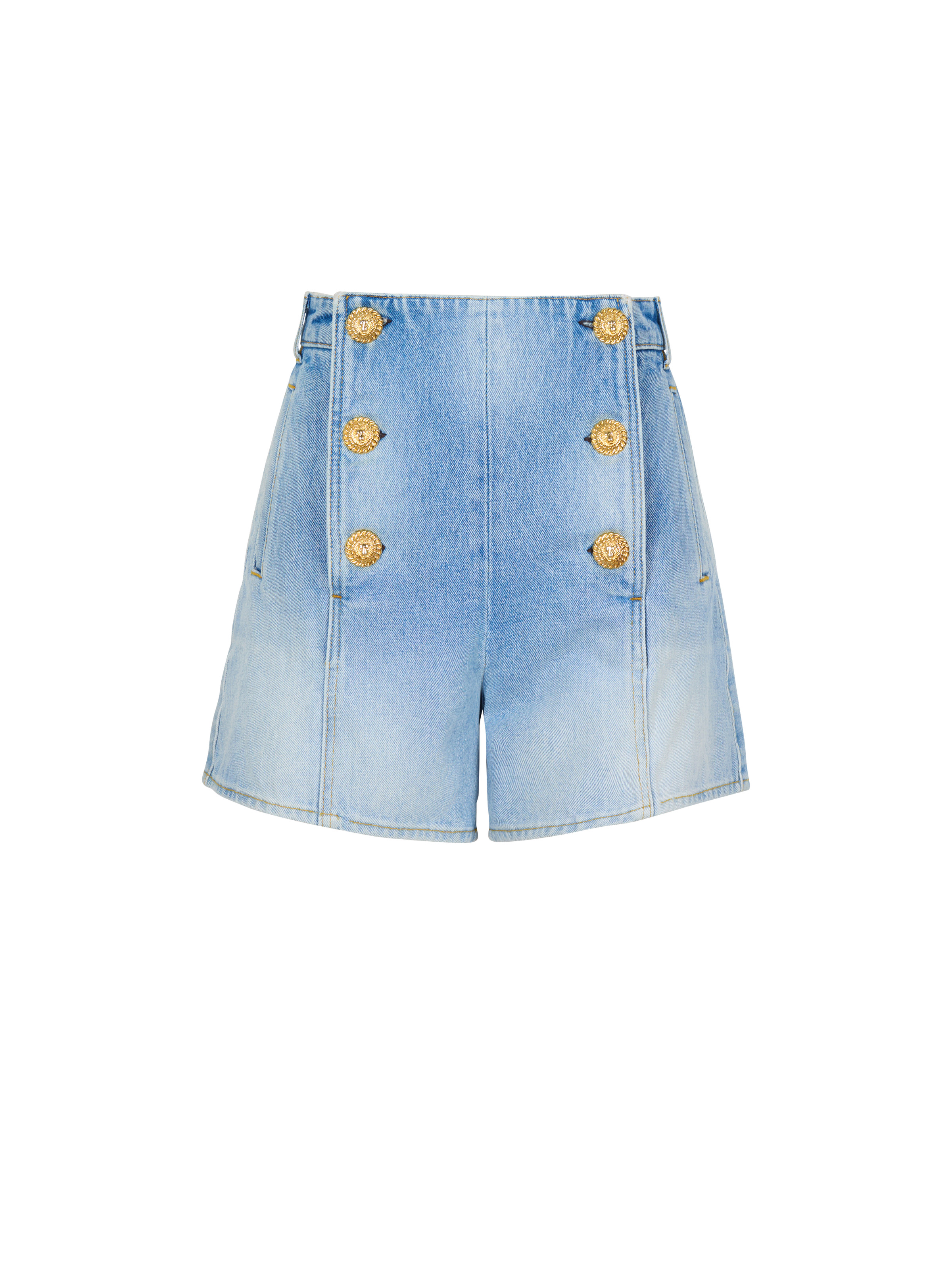 Denim shorts with buttons - 1