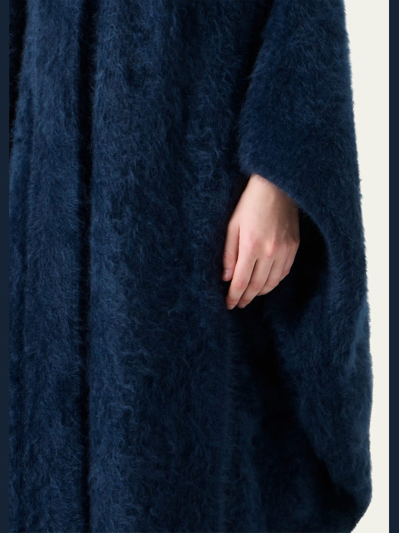 AKRIS Brushed Cashmere Hooded Long Cape Coat outlook