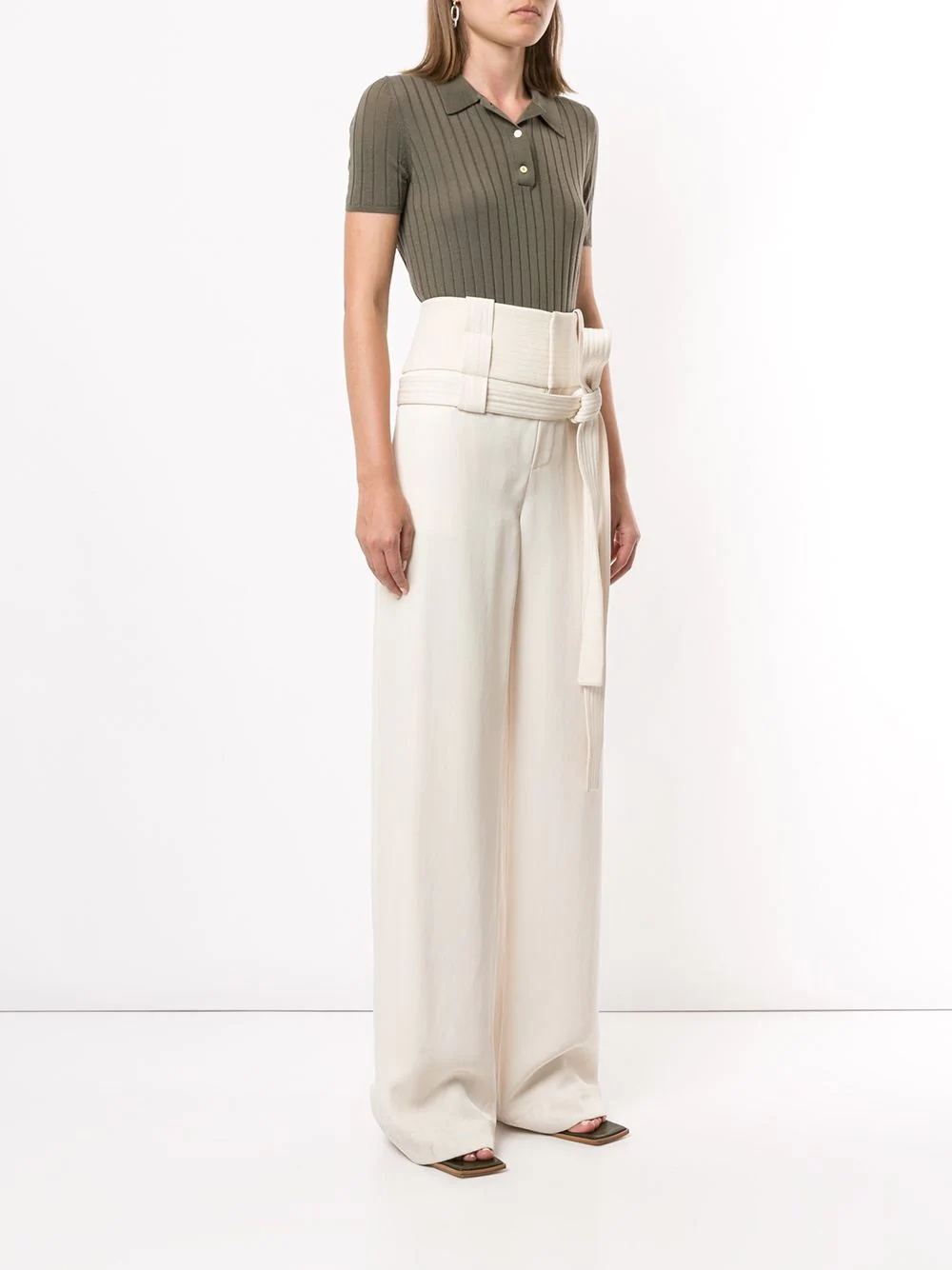 waist-tied tailored trousers - 3