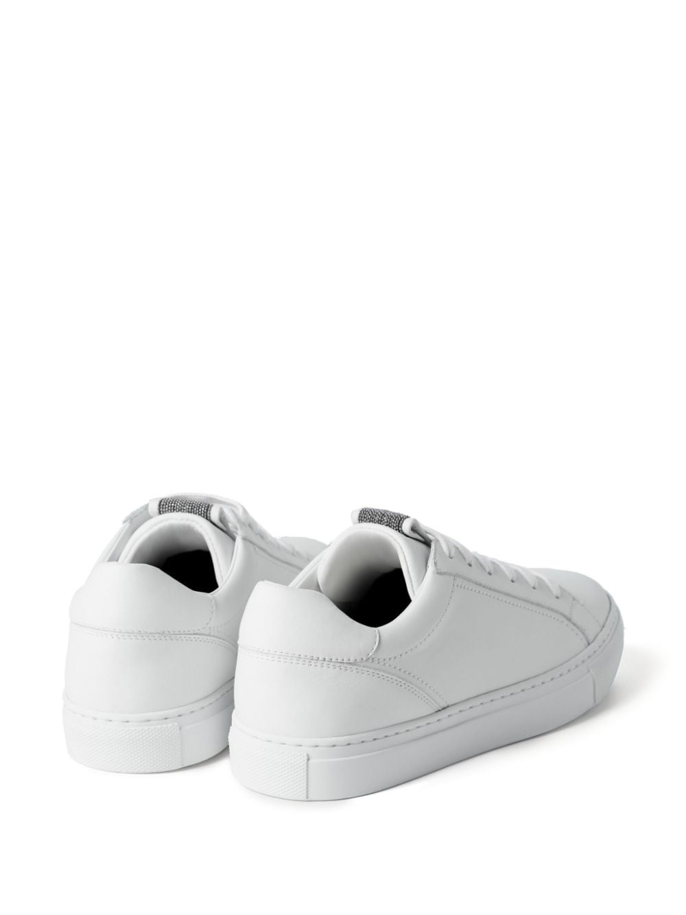 Monili-embellished leather sneakers - 3