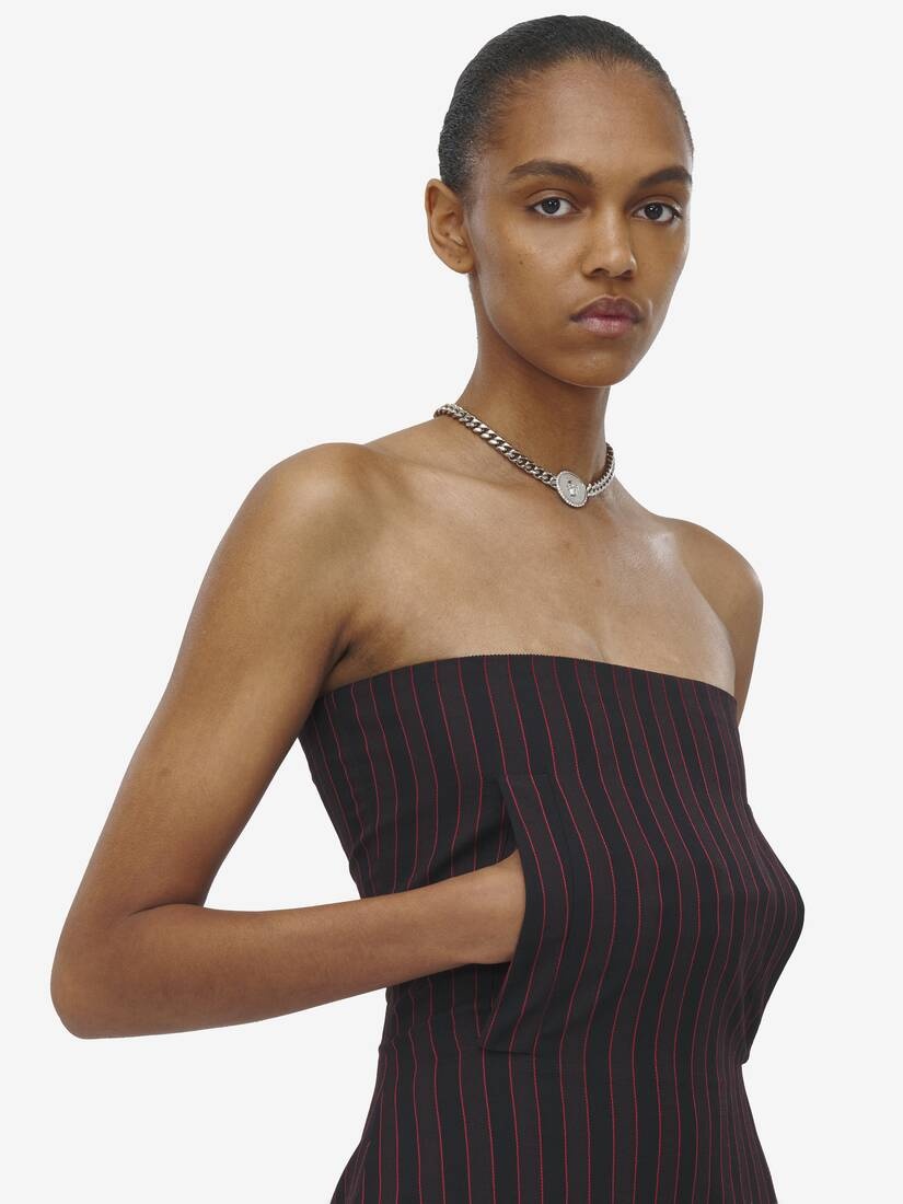 Pinstripe Mini Dress - 5