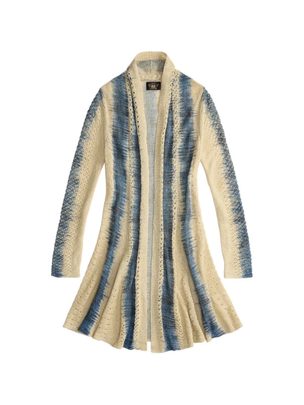 space-dye pointelle-knit cardigan - 1