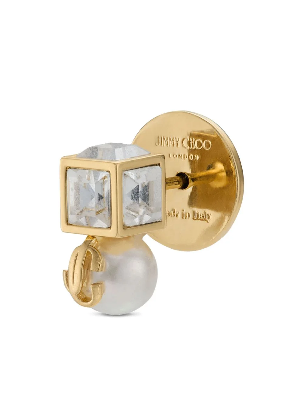 pearl cube studded earrings - 1