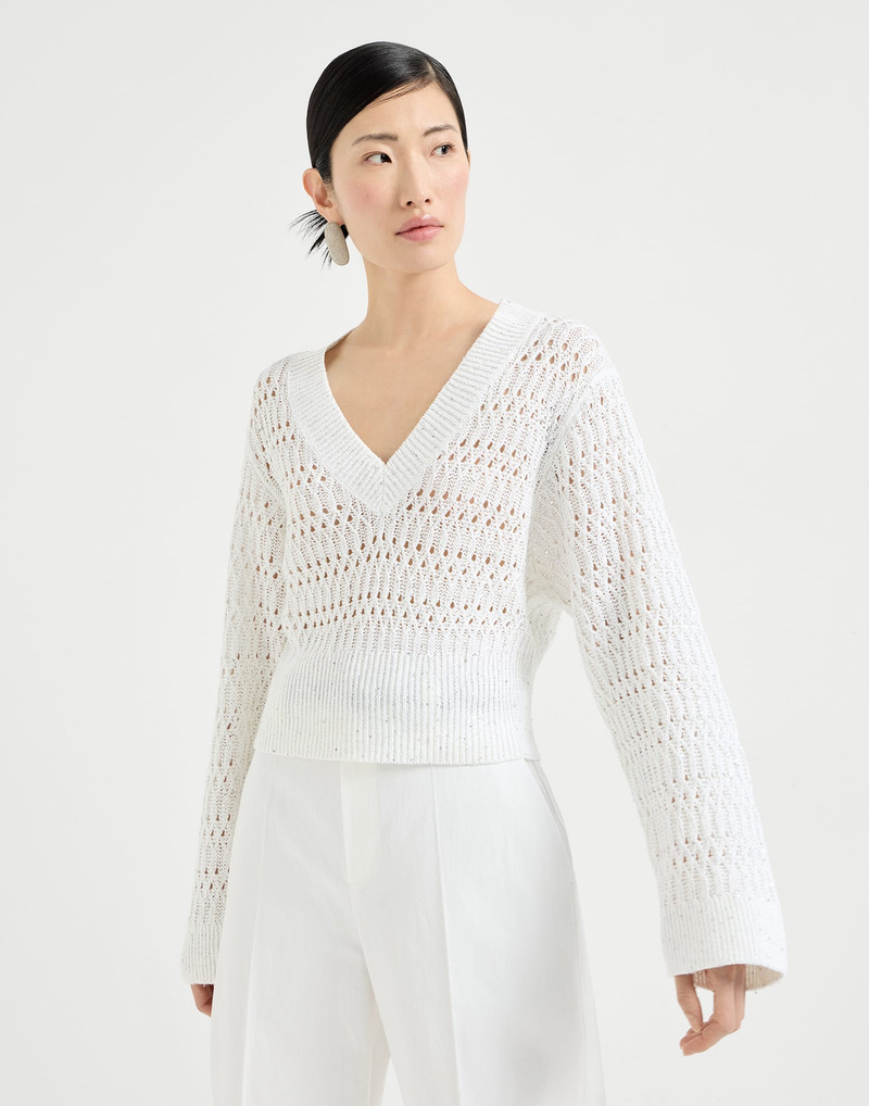 Linen dazzling braids sweater 2