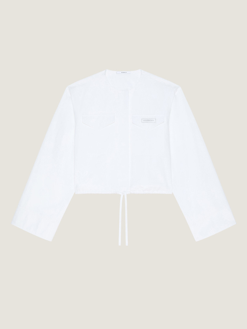 UTILITY CROPPED SHIRT IN POPLIN WITH GIVENCHY PATCH 1