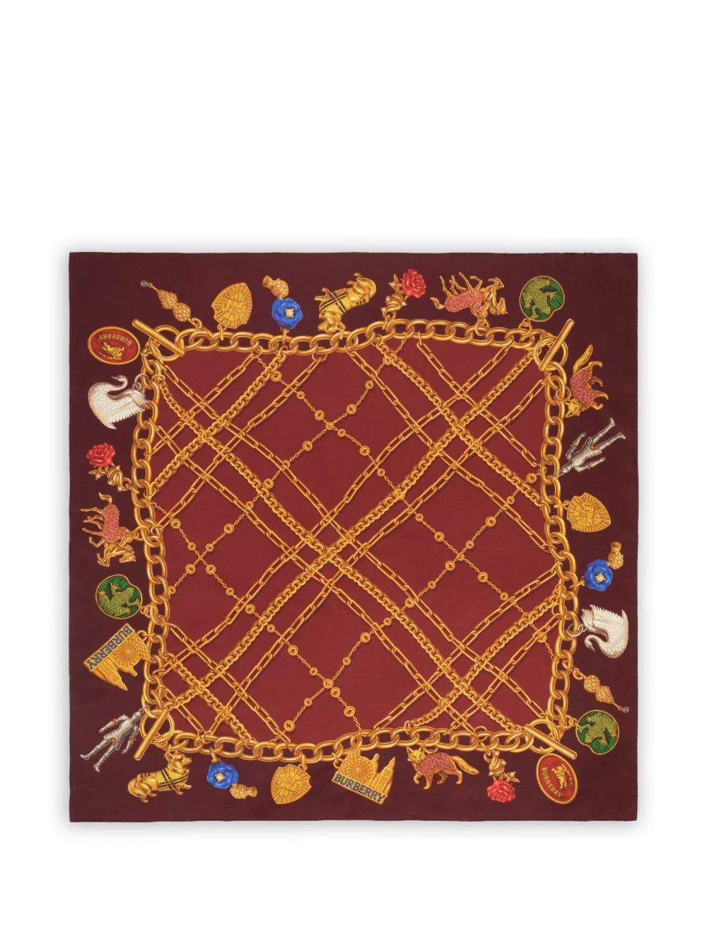 Check charm silk scarf - 1
