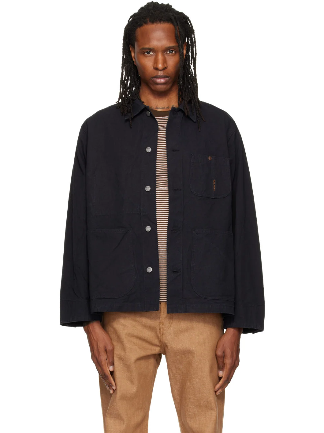Black Howie Duck Canvas Chore Jacket - 1